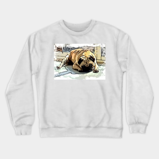 Happy  Pug Dog Crewneck Sweatshirt by allaboutpugdogs 